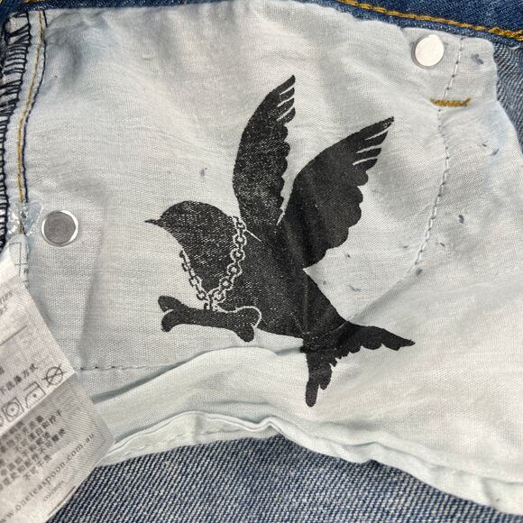 One by One Teaspoon Awesome Baggies Cobain Destroyed Boyfriend Jeans Size 28 - Picture 8 of 16